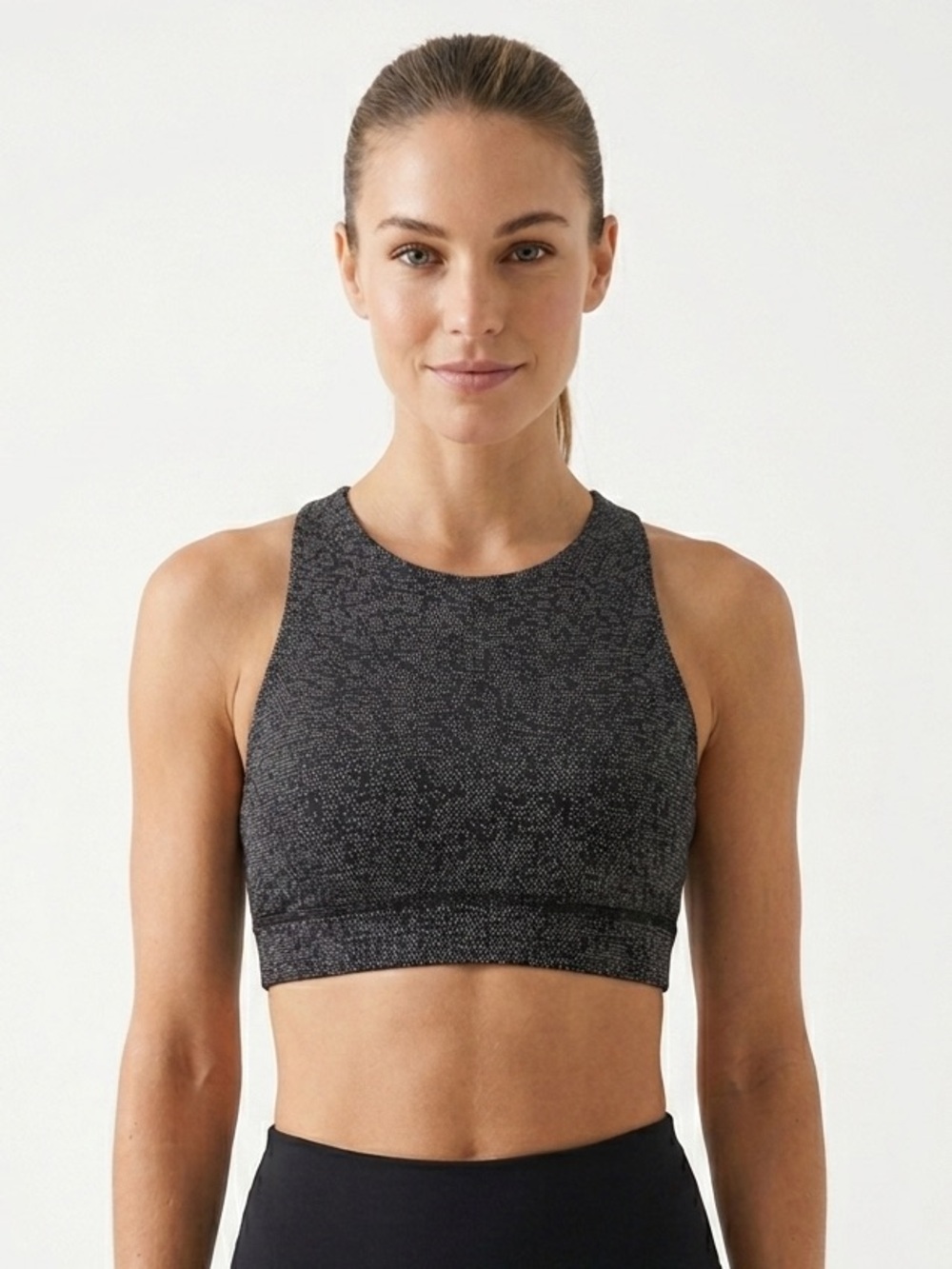 Lululemon Fast & Free Nulux Sports Bra Soundwave Alpine White Black 10